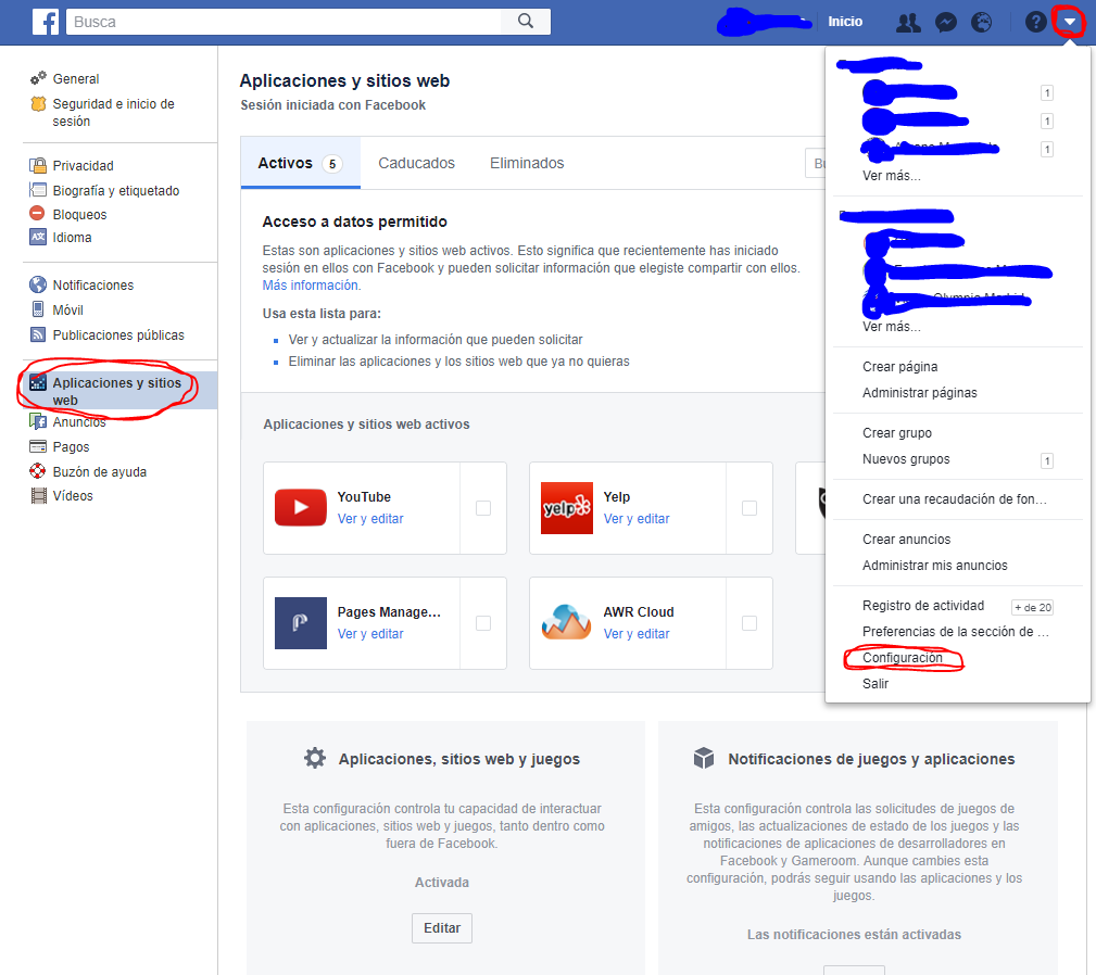 Cómo eliminar permisos de apps en el perfil de Facebook